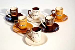 SET 6 TAZZINE DA CAFFE CON PIATTINO - LINEA "BOTTEGA VERDE" - Foto 1 di 2