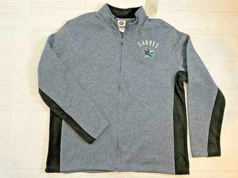 San Jose Sharks 1/4 Zip Gray Pullover Sweater Fleece Mens size XL NWT NHL rare Cover