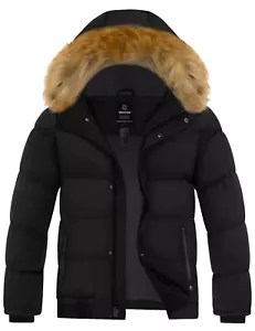 Wantdo Men's Hooded Puffer Jacket Waterproof Winter Coat Warmth Winter Jacket - Picture 1 of 38