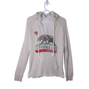 Billabong Hoodie Sweatshirt Women Size Large California Love Bear Flag Beach - Picture 1 of 10
