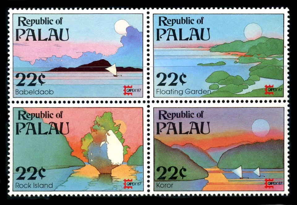 Palau: 1987 CAPEX bloque de cuatro (149a) MNH Foto 1 de 1