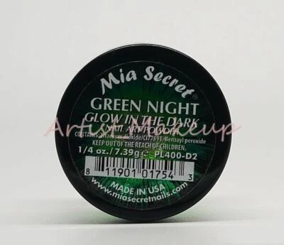 MIA SECRET NAIL ART "BRILHAR NO ESCURO" PÓ ACRÍLICO 6 CORES -FEITO NOS EUA - Imagem 1 de 2