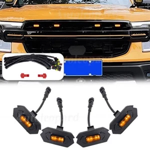 Luces LED ámbar de rejilla delantera 4 piezas + cable para Ford Ranger T9 2023-2024 lente ámbar - Imagen 1 de 12