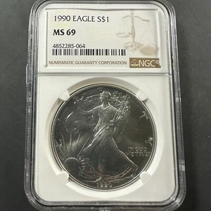 1990 Silver Eagle NGC MS69 (84597) - Picture 1 of 2