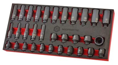 32Pc 3/8" Standard & Deep 12-Point Impact Socket Set By Britool Hallmark - Image 1 of 4