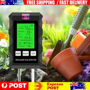6 in 1 Soil Thermometer LCD Display Soil Tester Pricise for Farm Gardens Lawns - Picture 1 of 10