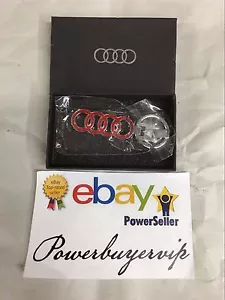 🔥NEW🔥 RED Audi Keychain Metal Keyring Key Chain Keyfob W/Gift Box 🔥2 DAY GET - Foto 1 di 4