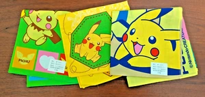 Pokémon Handkerchief 3 Set - Pikacu Pichu Rare Discontinued Designs - New - Picture 1 of 22