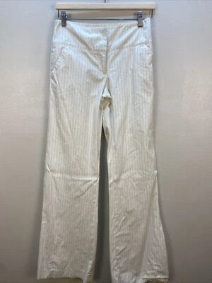 Pantalón pantalón Diane Von Furstenberg para mujer talla 2 blanco frente plano pierna ancha Foto 1 de 4
