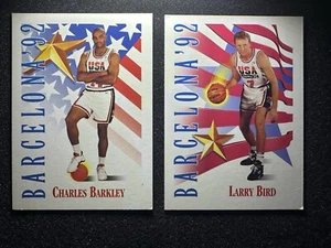 1992 Skybox USA Barcelona '92 USA Larry Bird #531 + Charles Barkley #530 - Picture 1 of 2
