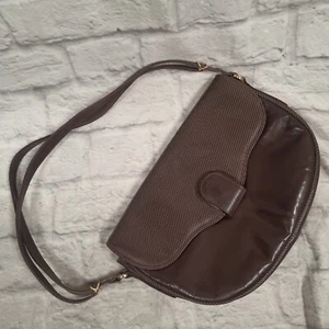 Vintage 1960s Brunettini Purse Leather Shoulder Bag Italian Designer Roma - Picture 1 of 13