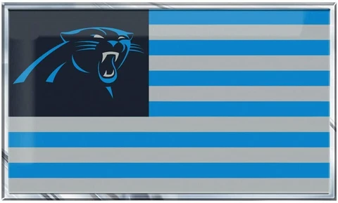 Carolina Pantherws Flag Metal Die Cut Auto Emblem Decal Sticker NFL Cover