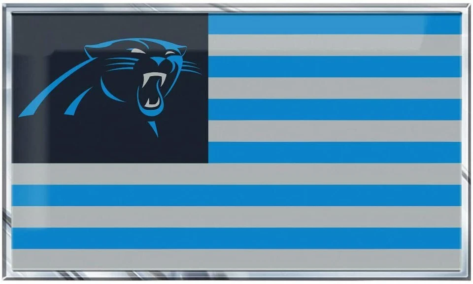 Carolina Pantherws 旗子金属模切汽车徽章贴花贴纸 NFL — 第 1/1 张图片