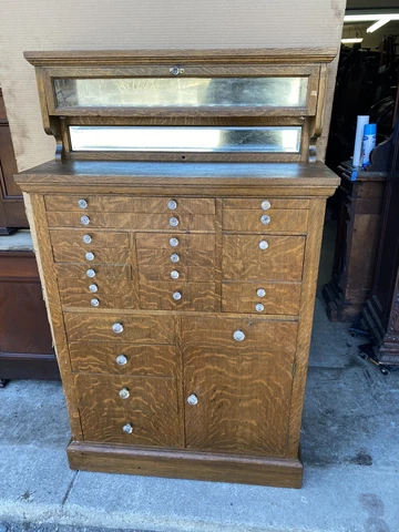 VICTORIAN OAK DENTAL CABINET, AMERICAN CABINET CO Cover