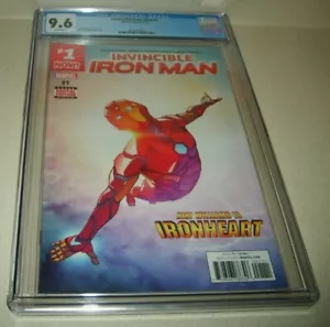 Invincible Iron Man #1 CGC 9.6/WP Riri Williams è CUORE DI FERRO! 1a stampa FANTASTICA - Foto 1 di 6