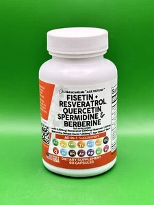 Fisetin 2500mg Quercetin 1000mg Resveratrol 1000mg with Spermidine 60 Capsules - Picture 1 of 3