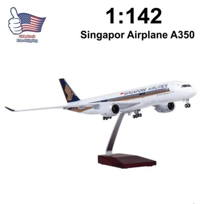 Modelo de avião 1/142 Singapore Airlines A350 avião com luz LED e suporte - Imagem 1 de 4