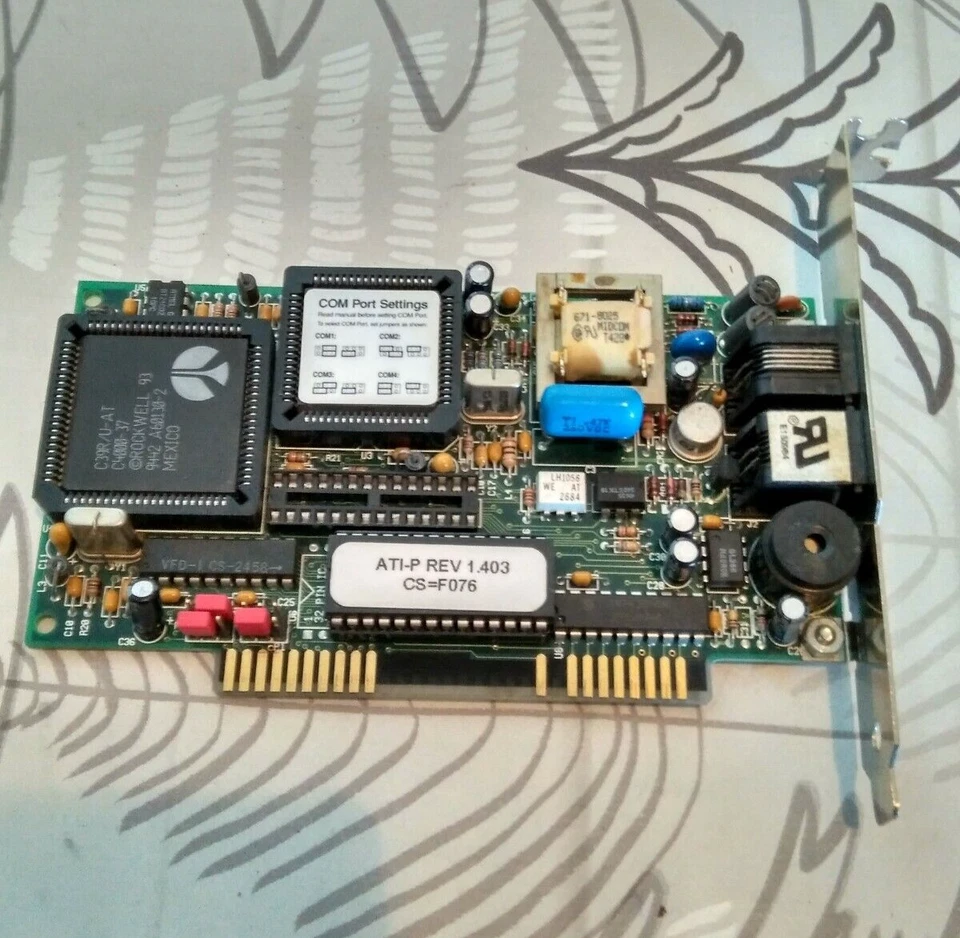 Placa Internal Card Zoom Telephonics 1993 - C400-37 Rockwell - Working Funciona - Image 1 of 4
