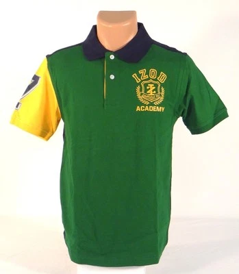 Camisa Polo Izod Verde y Azul Manga Corta Jóvenes Niños Grande L Nueva con Etiquetas Foto 1 de 4