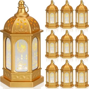 Ramadan Lantern Led Eid Mubarak Decorative Moon Star Vintage Decorative Hanging - Picture 1 of 7