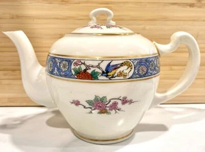 RARA - Antica teiera Lenox "MING" - uccellini e motivo floreale - coperchio - bordo oro - Foto 1 di 10