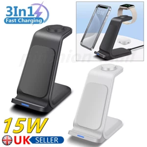 3in1 Wireless Charger Fast Charging Dock Stand For iWatch Apple iPhone 14 15 16 - Picture 1 of 12