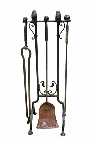 Greene and Greene Hand wrought Iron Fireplace Tools Cover