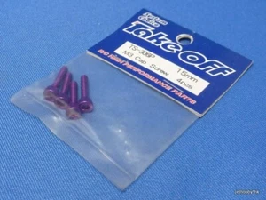 (Take Off TS-306P) M3x15 Alum Hex Socket Cap Screw 4pcs Purple Made in Japan - Picture 1 of 1