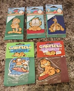 Vintage Garfield Comic Strip Cat Car Air Freshener Lot New NOS Sealed Medo 1990s