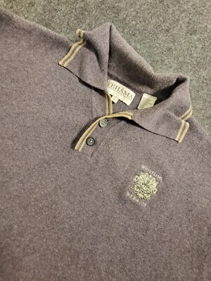 Suéter Pullover Tehama Logo Golf Algodón Tejido Hombre Grande Púrpura Silbido Estrecho Foto 1 de 4