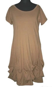 BORIS INDUSTRIES Kleid 48 (5) braun Kurzarm Volants - Bild 1 von 1