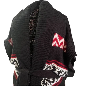 Cárdigan grueso Wet Seal Y2K suéter frente abierto cinturón cuello chal vacaciones acogedor - Imagen 1 de 5