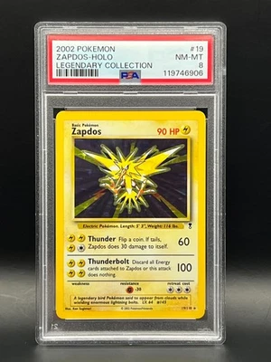 PSA NM-MT 8- 2002 Zapdos 19/110 Legendary Collection Holo Rare - Image 1 of 3