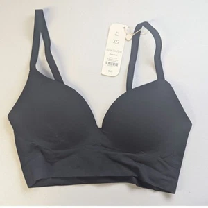 NWT Neiwai Super Soft Seamless Fixed Cup Bra XS 32AA 32A 32B Black Wireless - Picture 1 of 5