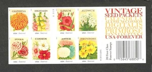 #4763b VINTAGE SEED PACKETS ISSUE BOOKLET OF 20 FOREVER SA MNH UNFOLDED - Picture 1 of 2