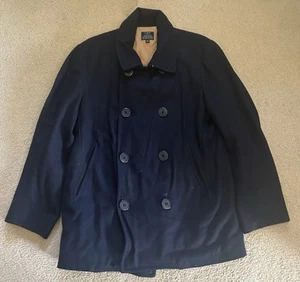 J. Crew Men’s Navy Pea coat Medium Wool - Picture 1 of 4