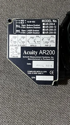 Sensor de medición láser Acuity AR200-25. 25mm Foto 1 de 4