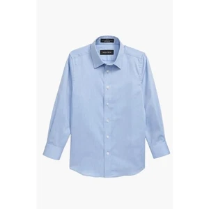 Nordstrom Jungen einfarbiges Baumwollhemd mit Knopfleiste in Blau Azurit Größe 7 $ 39 - Bild 1 von 2