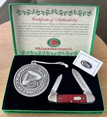 RARE 1996 Case XX 62131 SS Happy Holidays Canoe  W/Pewter Ornament 1/1000 NEW - Image 1 of 4