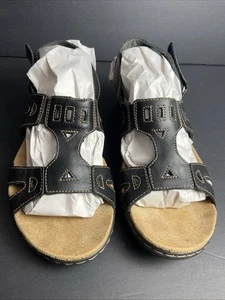 Clarks Leisa Annual Sandals Women’s 9.5 Black Riptape Strap Back 26105572 - Picture 1 of 6