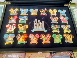 Bradford Exchange Magical Moments of Disney pin Collection of 20 w/ display case - Picture 1 of 6