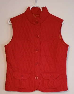 Chaleco para mujer Van Heusen acolchado con botones rojo con bolsillos talla M nuevo sin etiquetas  Foto 1 de 4