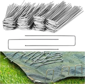 50Pcs 6 Inch Garden Landscape Staples Galvanized Pins Lawn 50Pcs, - Picture 1 of 7