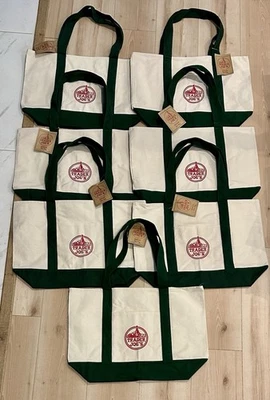 LOTE DE 7 Bolso de Compras Trader Joe’s de Lona - GRANDE VERDE - NUEVO con ETIQUETAS Foto 1 de 2