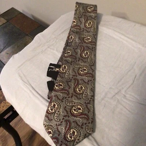 Christian Dior Herren Krawatte grau & rot Paisley Seide - Bild 1 von 1