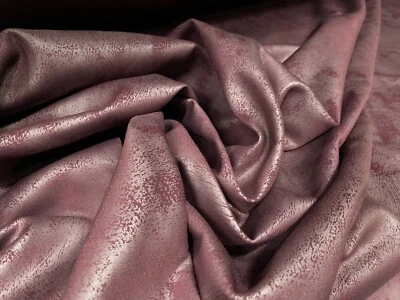 Scuba Neoprene Jersey Dress Fabric, Per Metre - Distressed Metallic Print Wine - Image 1 of 4