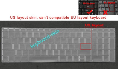 US Keyboard Skin Cover Protector for HP 17-j 17-E 17-F m7-j m7-K 15-E* M6-K 17-K - Image 1 of 4