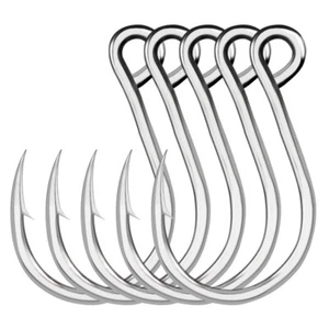 20pcs Sea Fishing High Carbon Steel Hook with Barb Single Fishhooks Saltwater - Picture 1 of 20