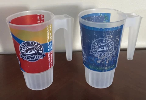 1999 MILWAUKEE BREWERS Mug Cup Vtg 90's County Stadium Baseball SGA Set Lot of 2 Cover