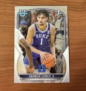 2022-23 1st Bowman U Chrome #100 Dereck Lively II Duke Blue Devils Basketball - Bild 1 von 2